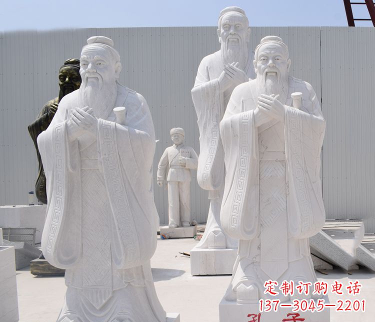 常州汉白玉孔子校园古代名人石雕 (2)