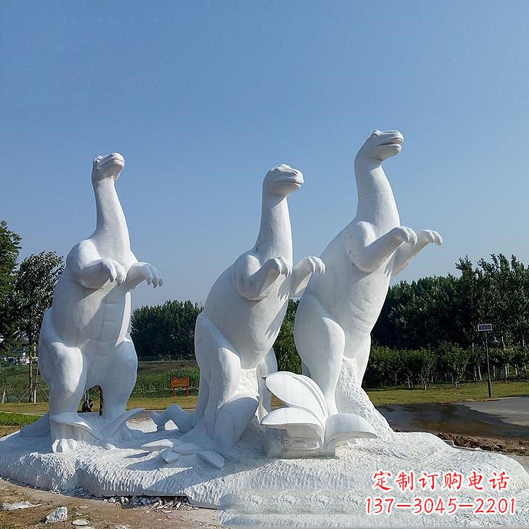 常州百年恐龙,白玉雕塑景观邀您共赏