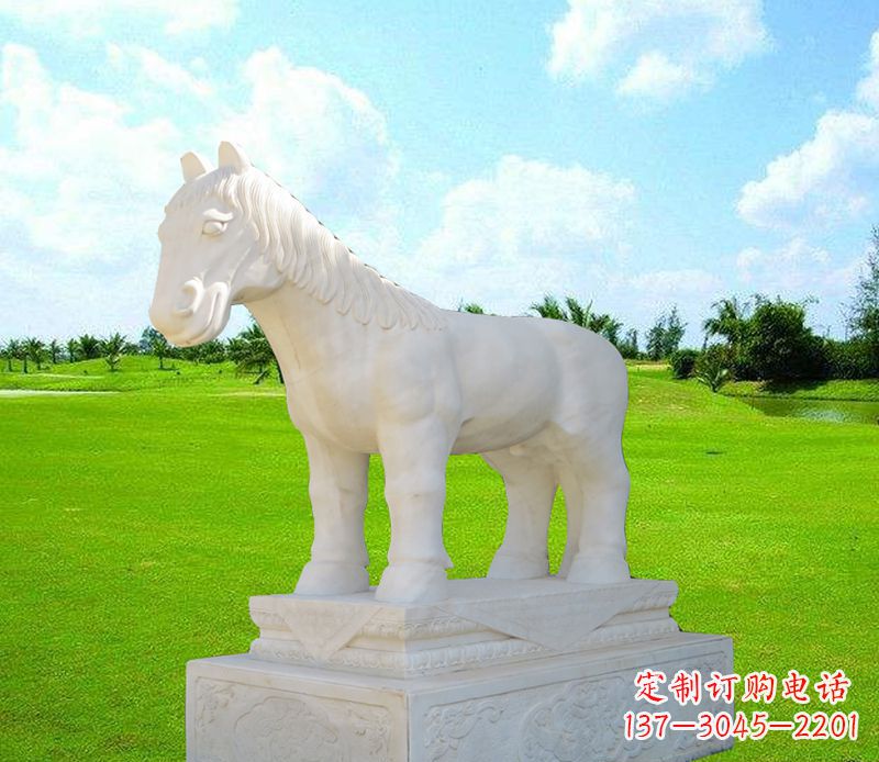 常州汉白玉马石雕广场动物雕塑