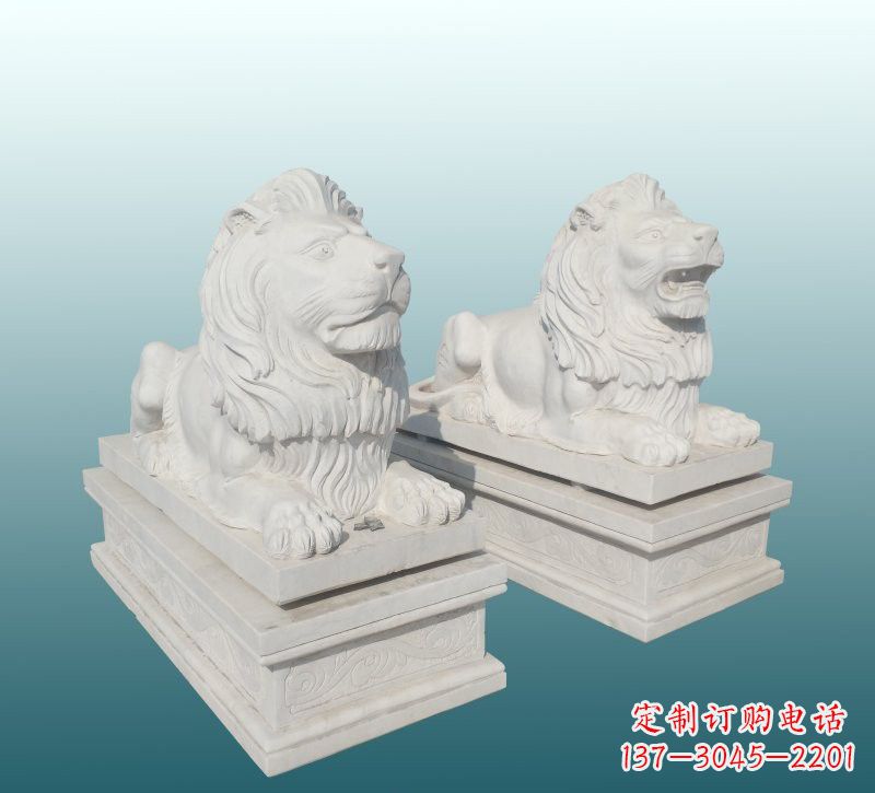 常州汉白玉狮子雕塑,来自中领雕塑精美设计
