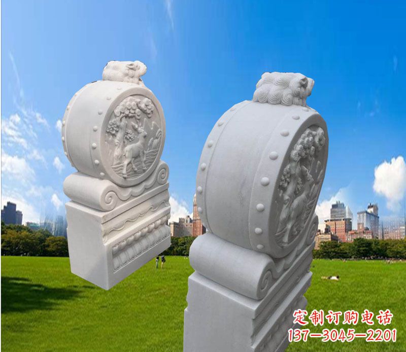 常州汉白玉辟邪门墩雕塑