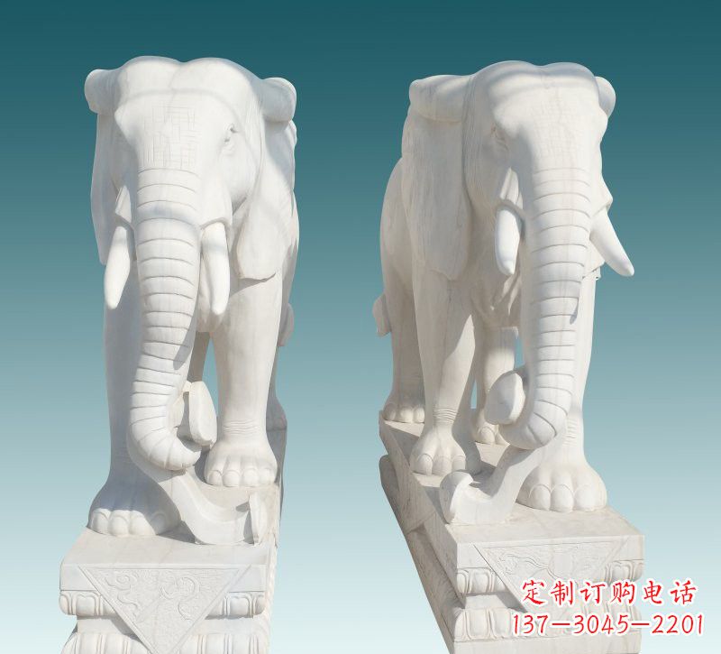 常州昂贵的汉白玉大象雕塑,招财又招福
