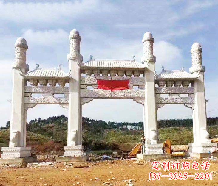 常州精美白玉牌坊石雕,品质缔造传世绝品