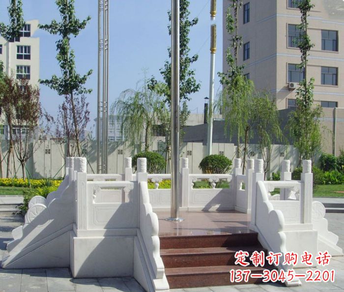 常州汉白玉升旗台校园石雕
