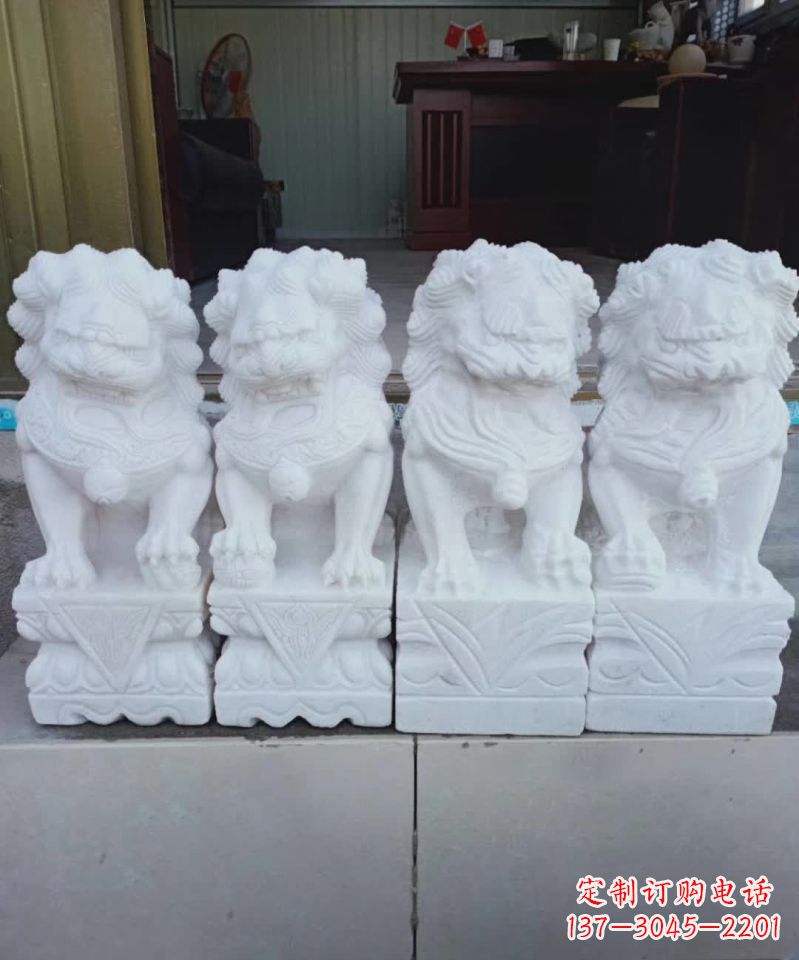 常州汉白玉狮子雕塑1