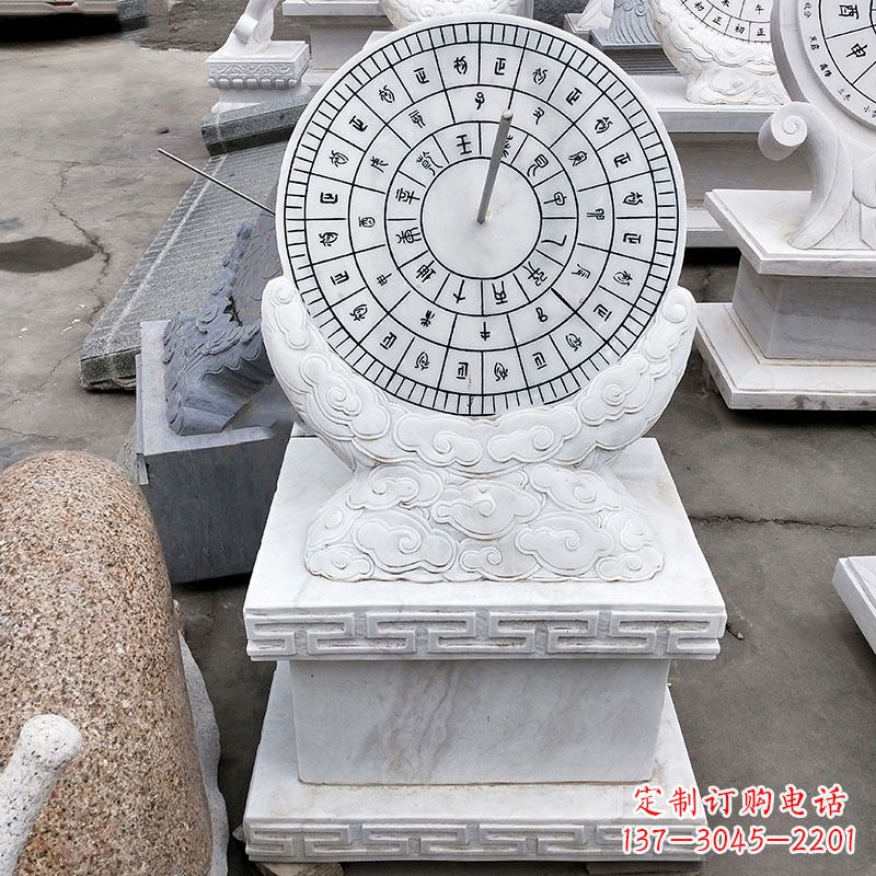 常州汉白玉石日晷雕塑,专属的精美记忆