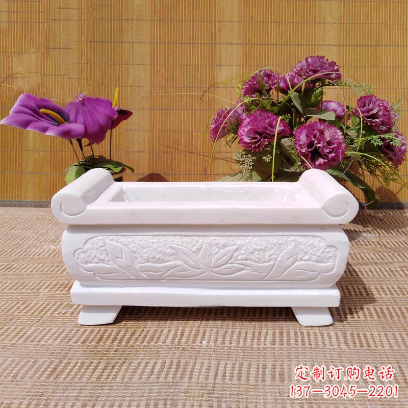 常州汉白玉石特色香炉雕塑