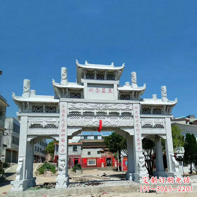 常州汉白玉寺院石牌坊