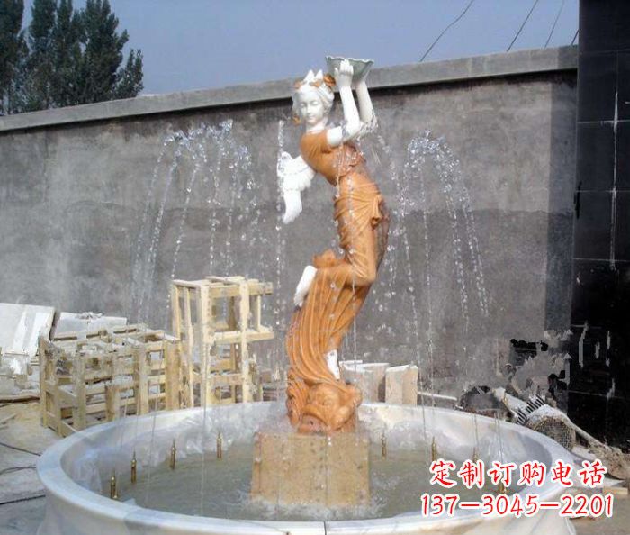 常州高端石膏西方人物公园喷泉雕塑