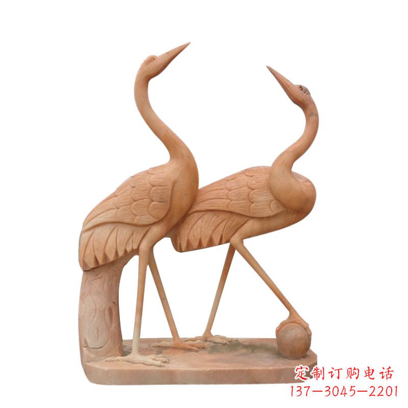 常州汉白玉花仙鹤雕塑,是来自中领雕塑的一件精…