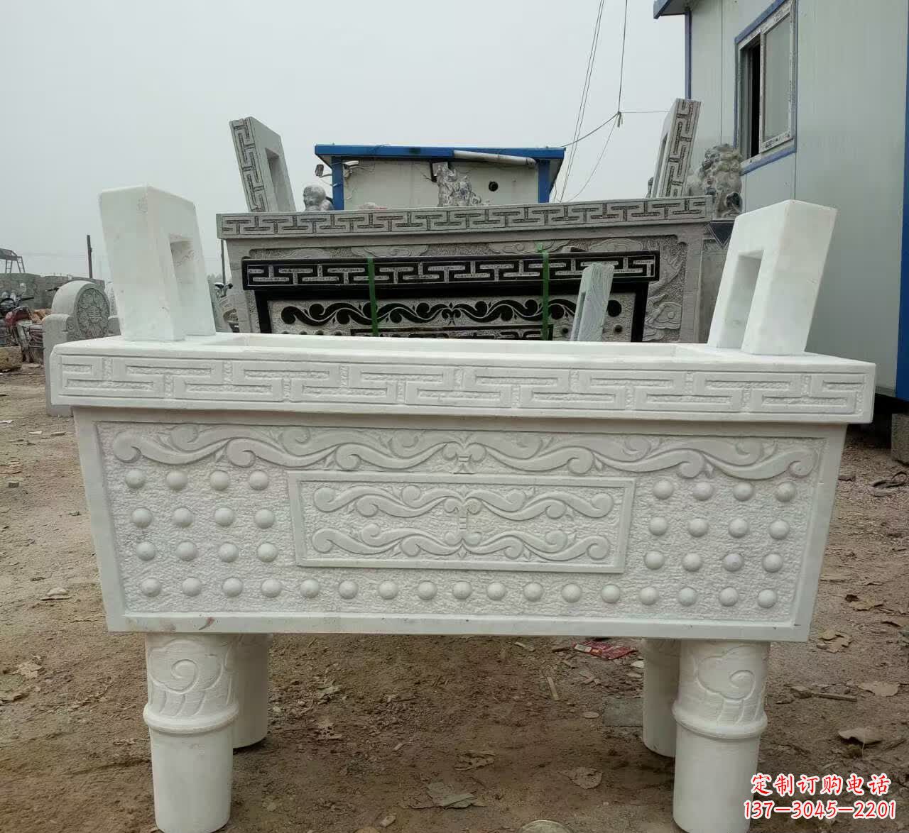 常州汉白玉香炉石雕 (2)