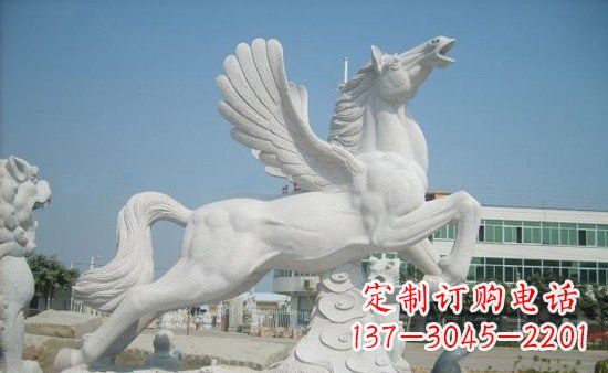 常州精美祥云飞马石雕,古朴大气