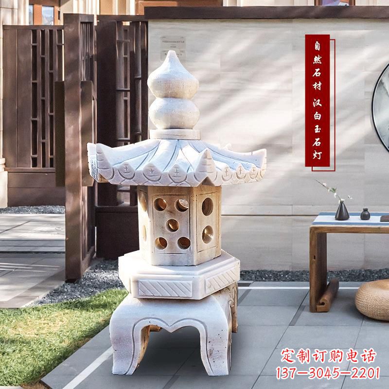 常州中领雕塑-经典经典汉白玉灯笼园林雕塑