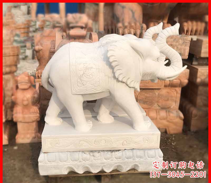 常州汉白玉招财大象雕塑