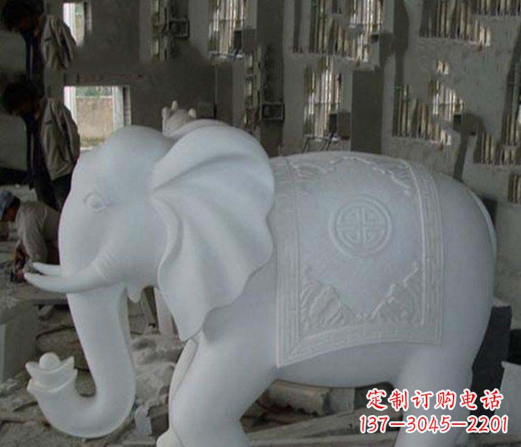 常州汉白玉大象雕塑,带来好运