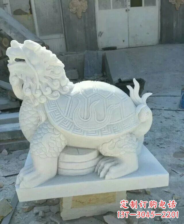 常州汉白玉招财龙龟石雕