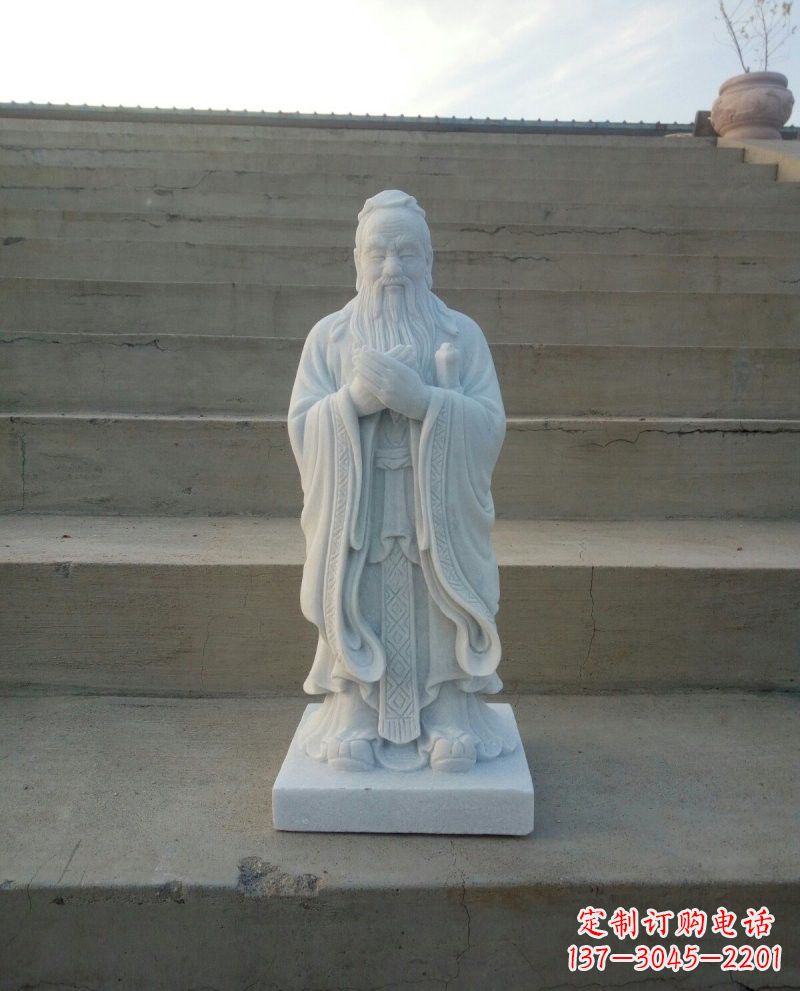 常州汉白玉孔子石雕,雕刻传承千百年文明