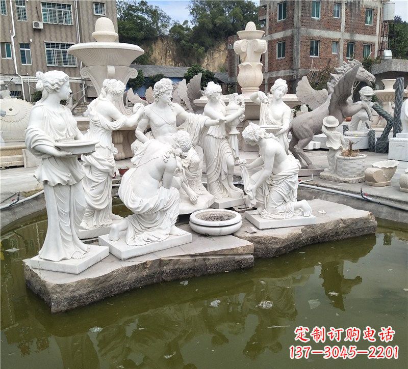 常州汉白玉众宁芙侍奉阿波罗雕塑