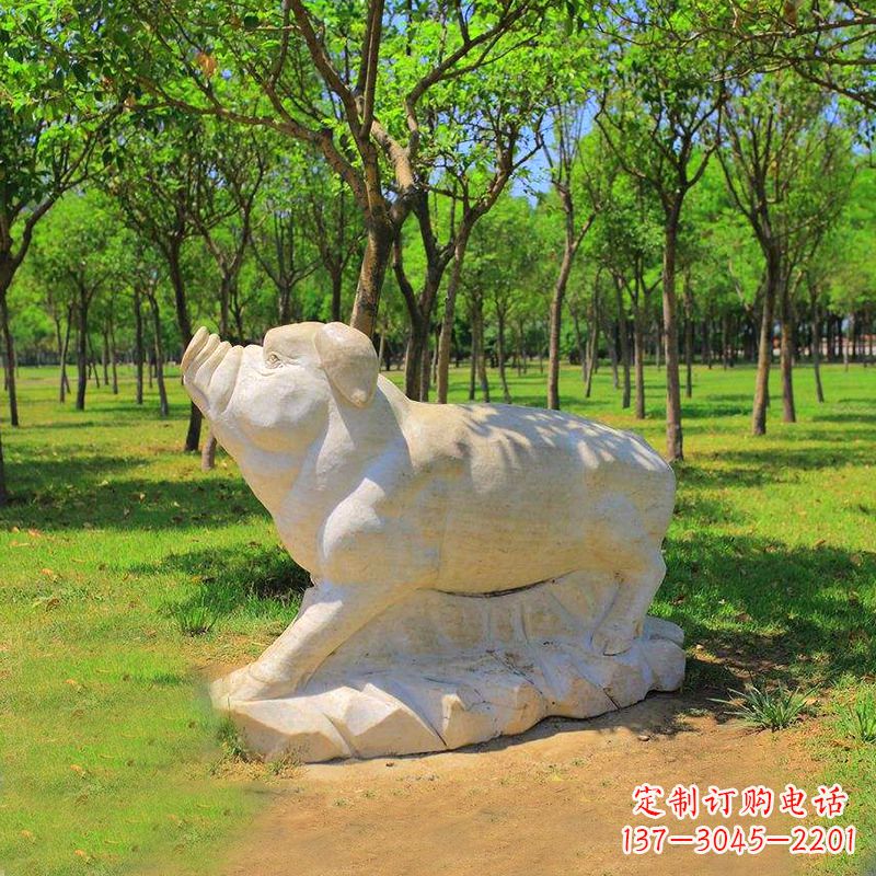 常州传统十二生肖精美手工猪石雕动物雕塑