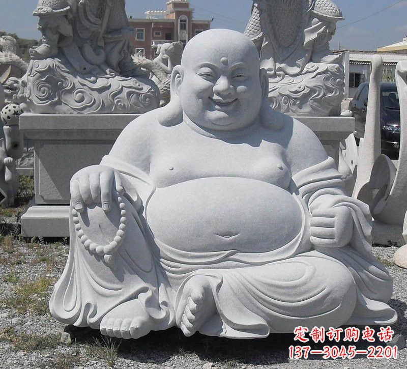 常州精美高雅的汉白玉弥勒佛雕像