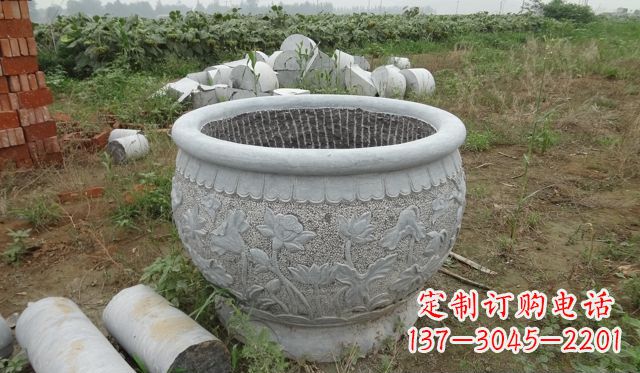 常州荷花花盆公园景观石雕,千般美妙一览无余