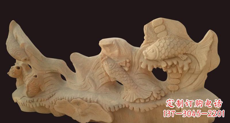 常州荷花鲤鱼石雕，精美绝伦