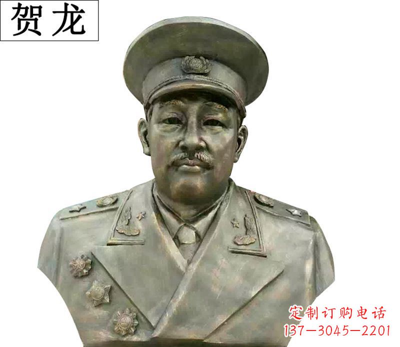 常州贺龙胸像伟人铜雕