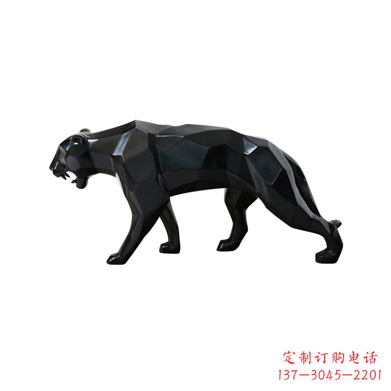 常州黑色魅力，豹子玻璃钢雕塑