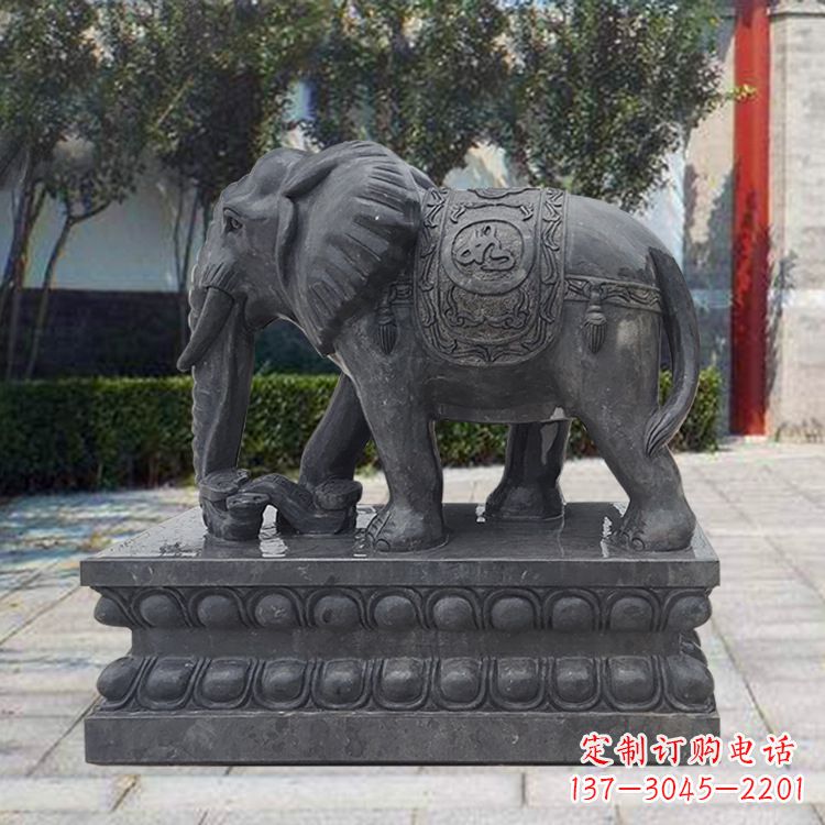 常州黑色大象石雕,独特雕塑制作享受