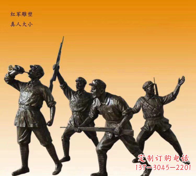 常州红军打仗冲锋文化铜雕