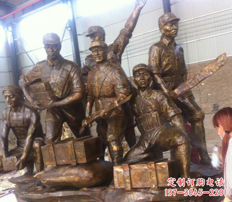 常州红军打仗铜雕