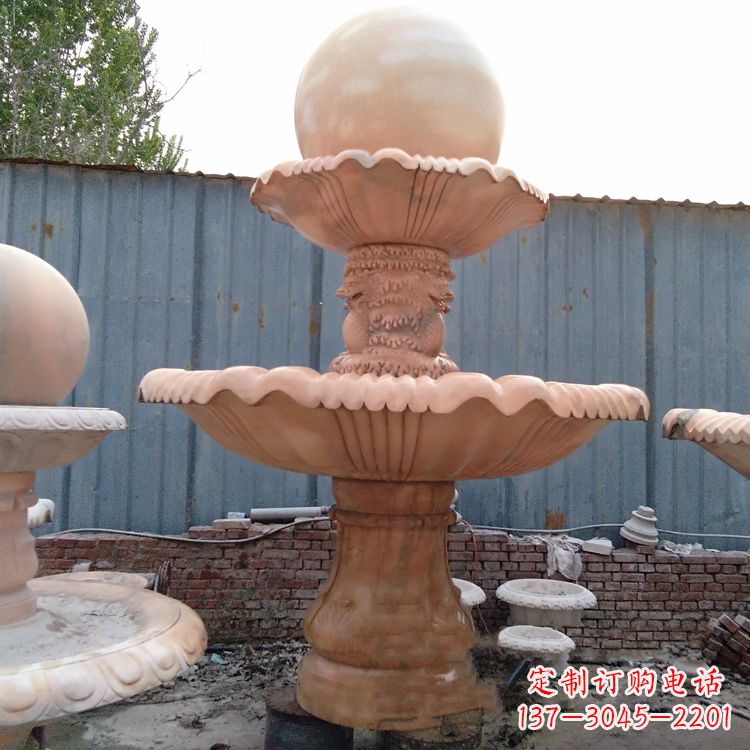 常州专业定制红色风水球雕塑定制