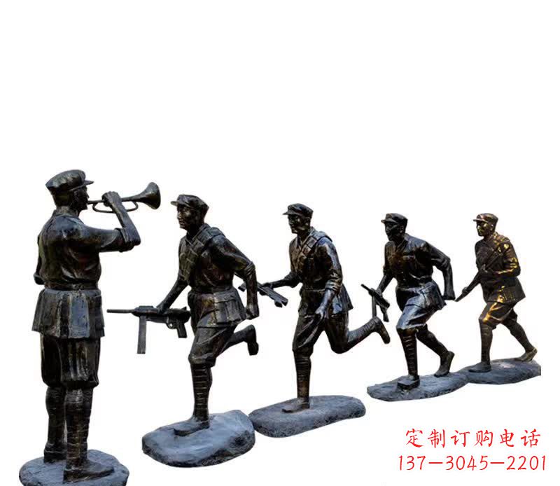 常州红色文化主题红军铜雕塑