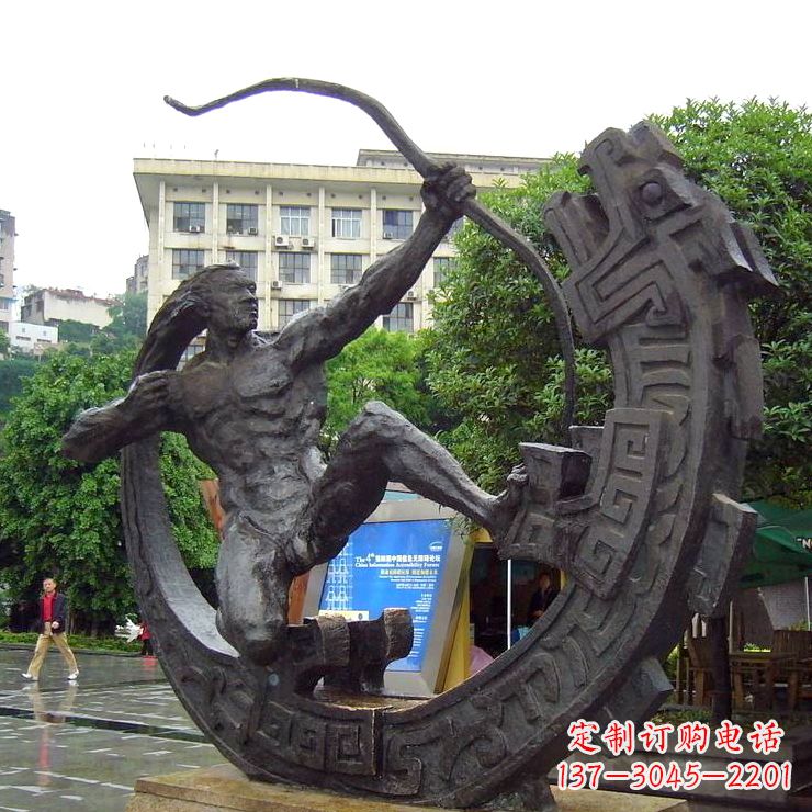 常州后羿射日-城市历史文化人物铜雕塑