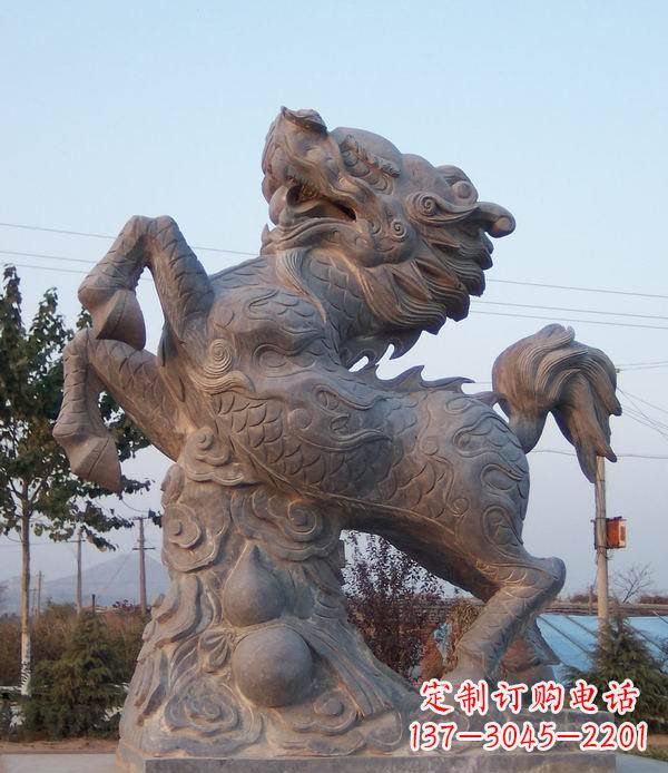 常州精美独特的麒麟神兽石雕