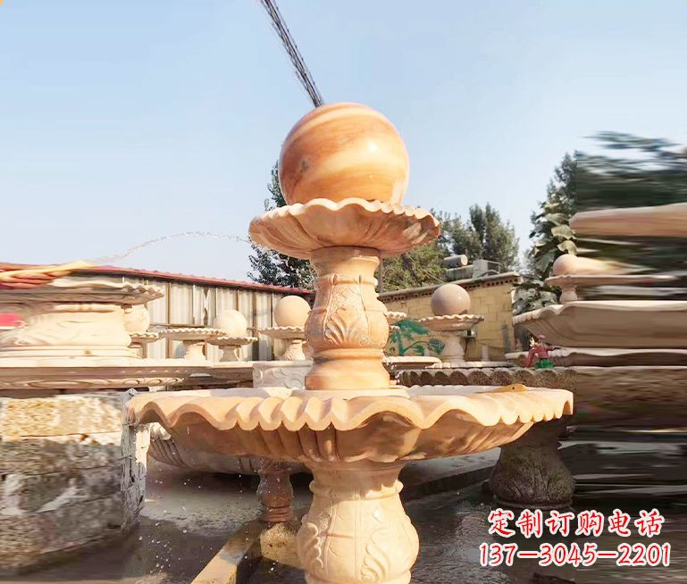 常州湖北石雕风水球喷泉——精品水泵雕塑