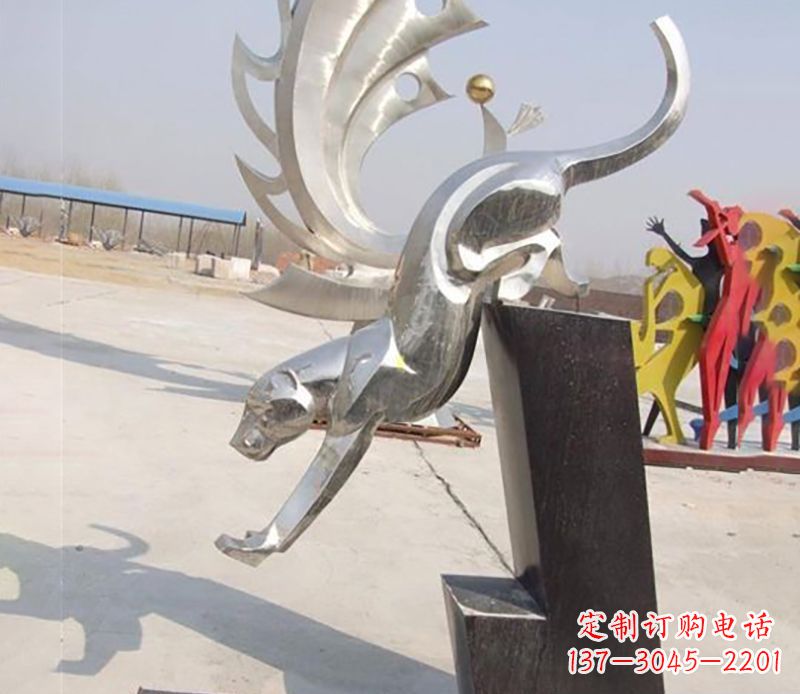 常州经典大气的不锈钢豹子雕塑