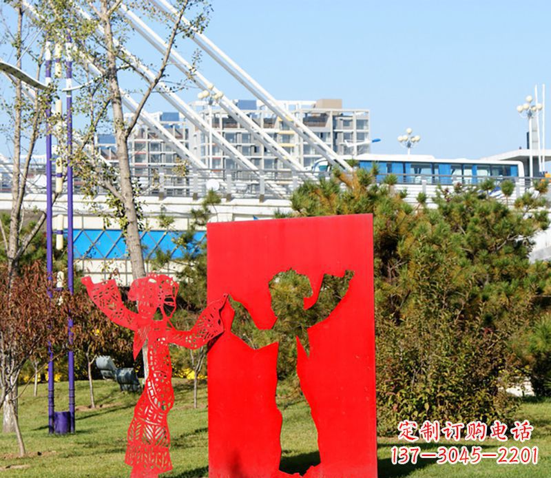 常州户外不锈钢皮影戏雕塑