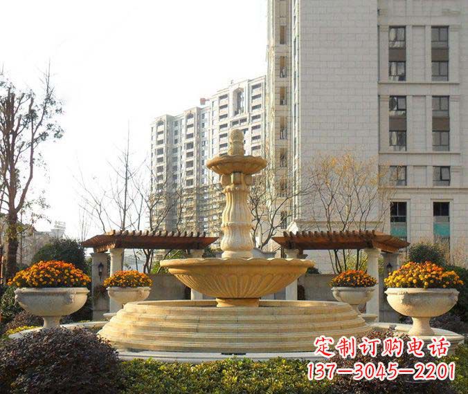 常州户外多层喷泉石雕 (2)