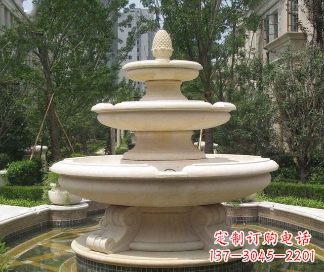 常州户外多层喷泉石雕 (3)