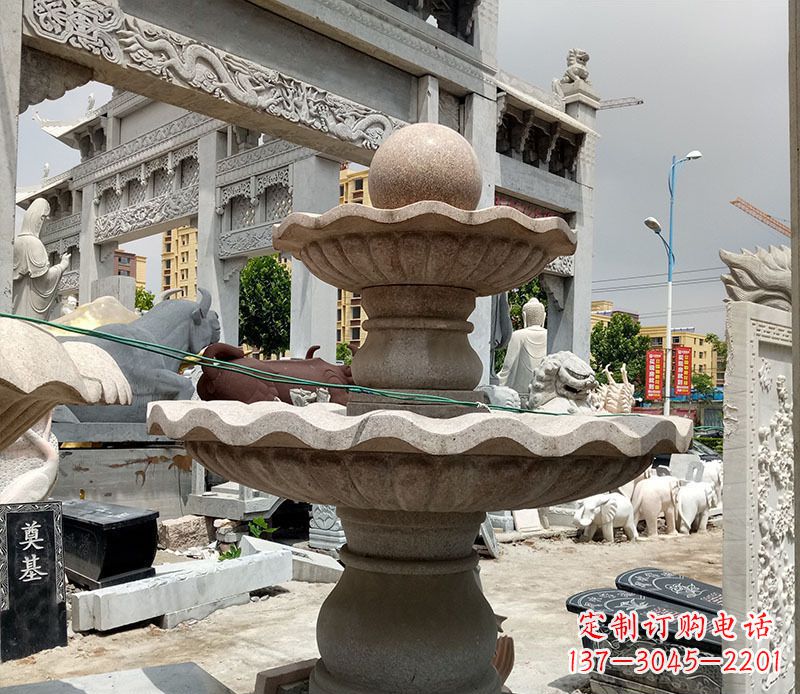 常州户外多层喷泉石雕 (4)