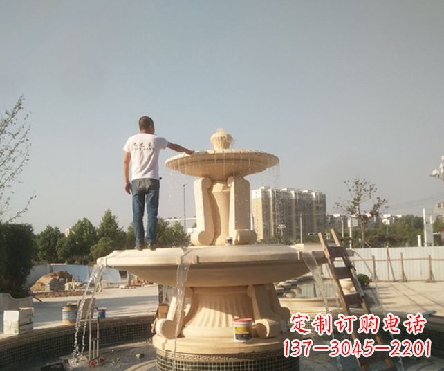 常州户外多层喷泉石雕_1