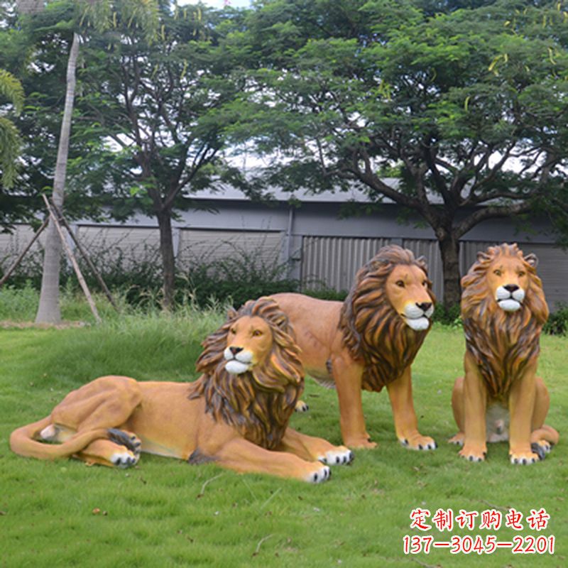 常州把公园里的斗勇气释放出来--领雕金刚户外仿真狮子雕塑