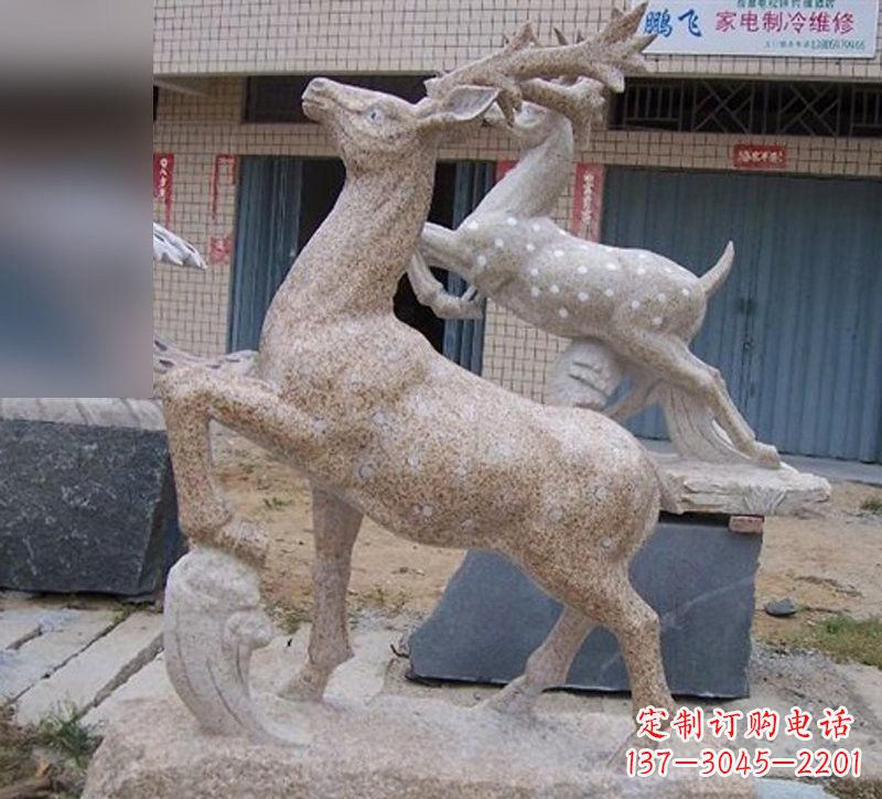 常州花岗岩梅花鹿雕塑,象征着美丽的永恒