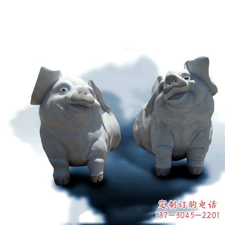 常州花岗岩石雕猪-可爱的福猪生肖动物雕塑
