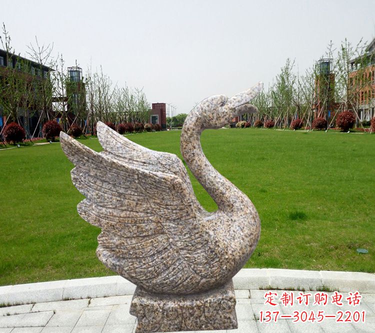 常州花岗岩石刻喷水天鹅雕塑