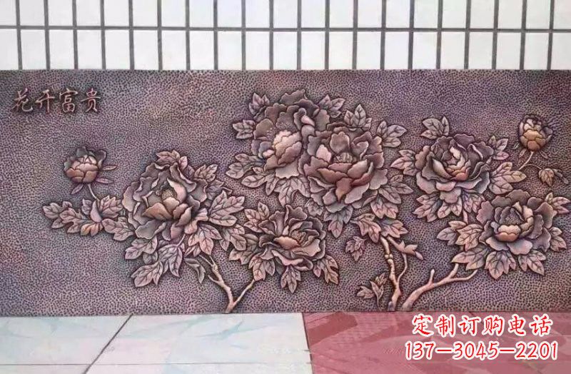 常州精美绝伦的牡丹铜浮雕