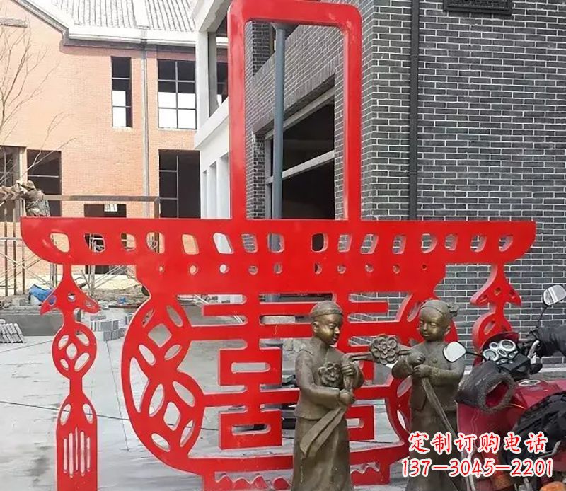 常州历久弥新的不锈钢花篮雕塑