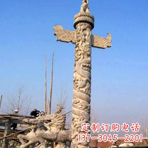 常州象征古老华夏文化的华表柱子雕塑