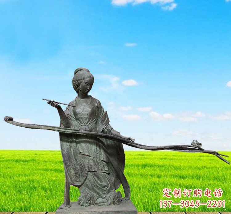 常州优雅迷人的古代美女铜雕
